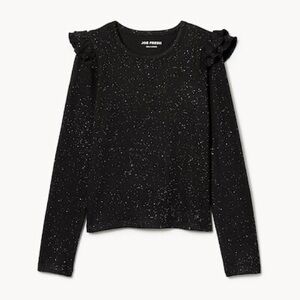 Joe Fresh Black Sparkle Long Sleeve Top, 12-18 months